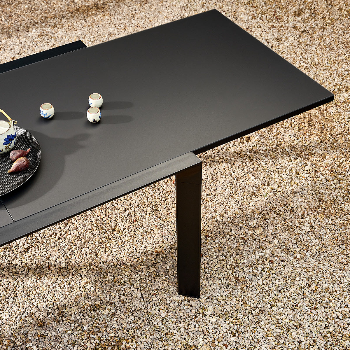 Berah Getah Basalt table de jardin extensible noire 6/10 pers.