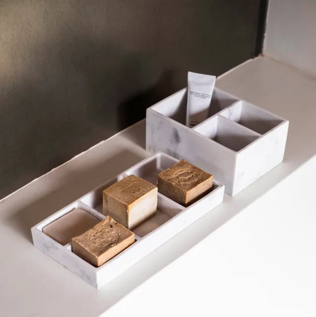 Andrea House organiseur marbre blanc nordique