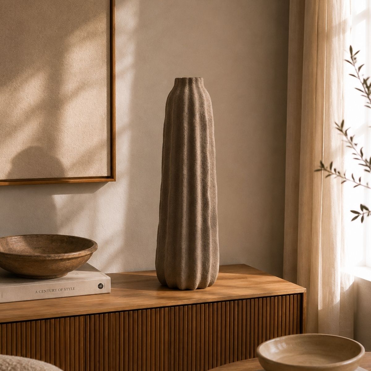 Andrea House Samaru vase céramique Ø15x48,5 cm