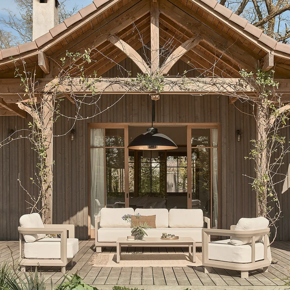 Berah Getah Caliza salon de jardin bas alu taupe 5 pers.