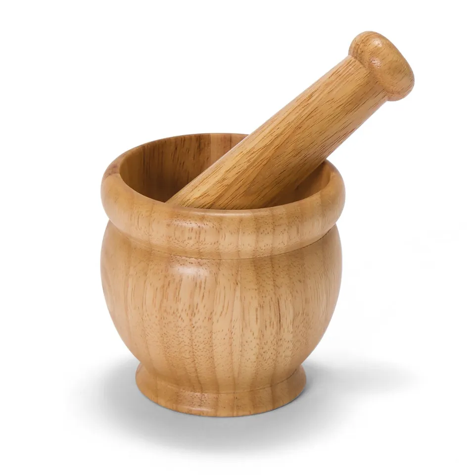 Andrea House Cocina mortier bois marron avec pilon