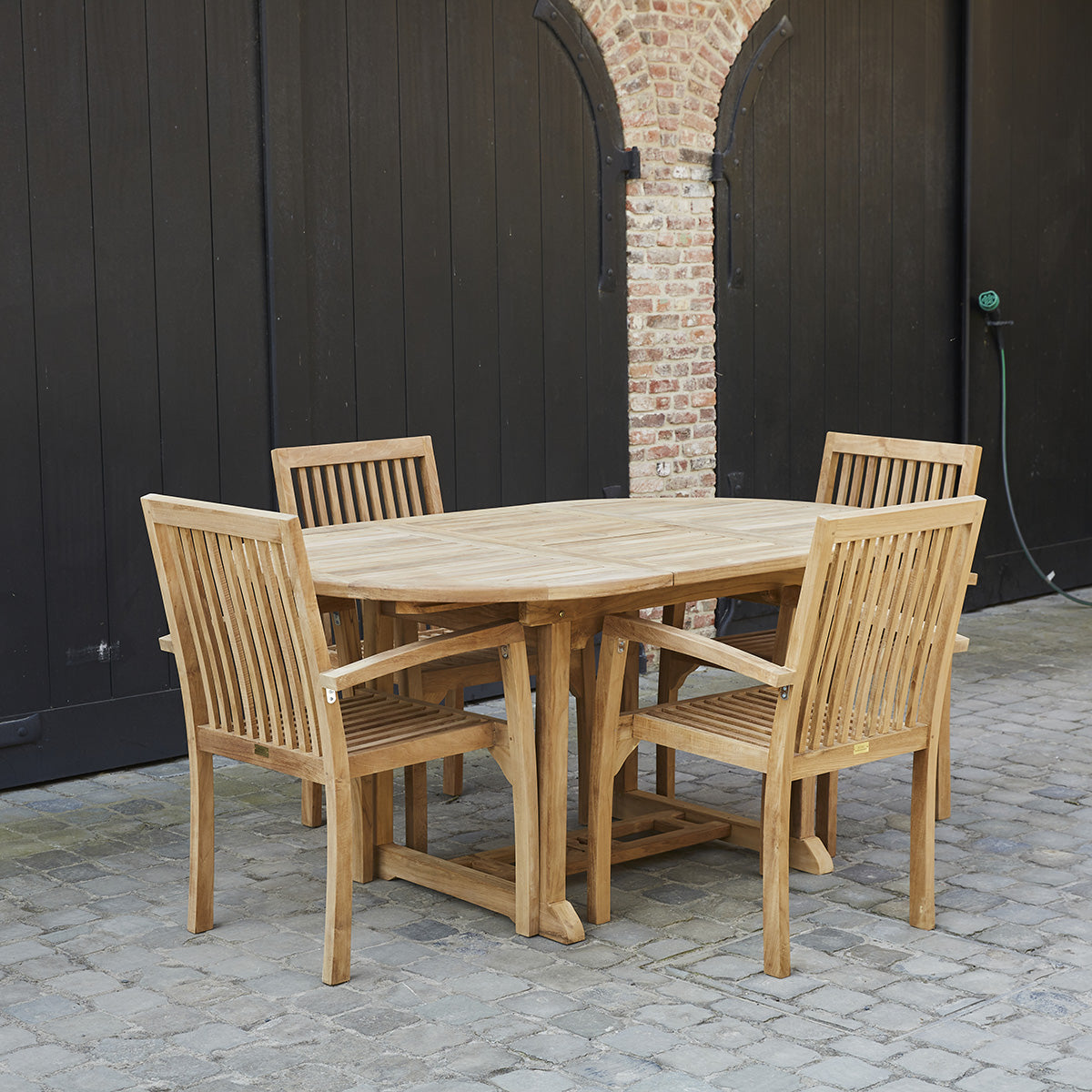 Berah Getah MIDLAND salon de jardin teck extensible 4/6 pers