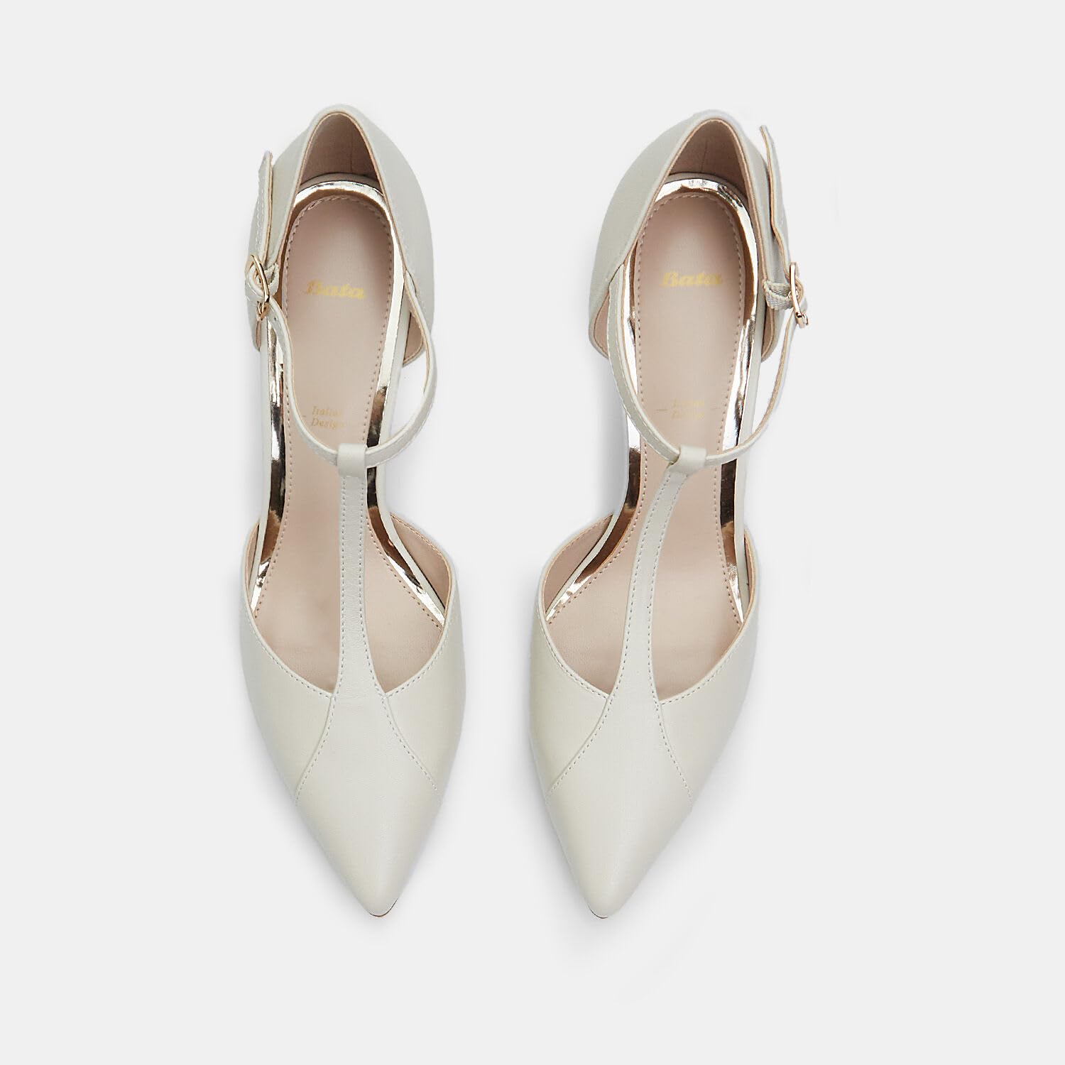 Bata Escarpins T-Bar cuir femme escarpins talon 8 cm