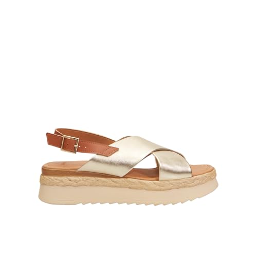 Bata Sandales Femme cuir bandes croisées plateforme
