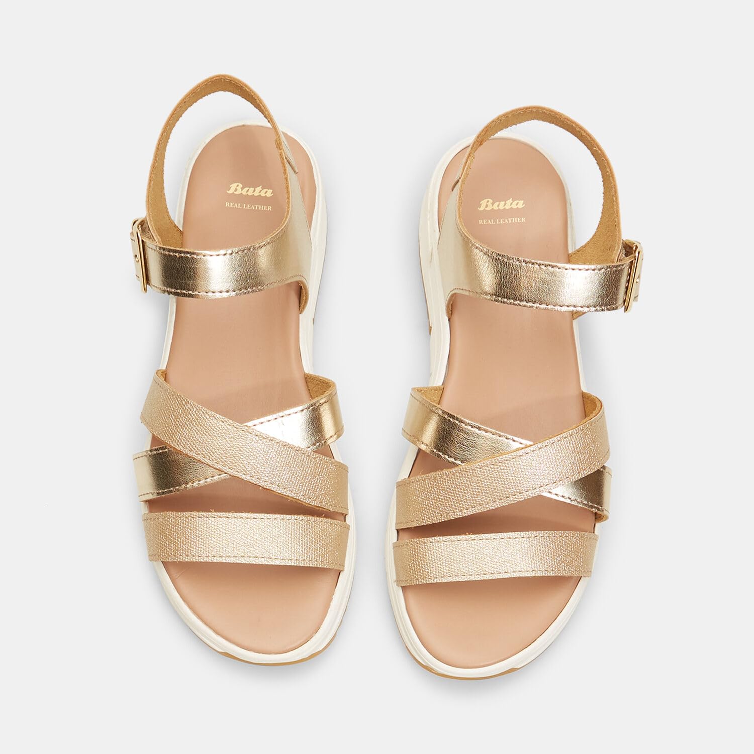 Bata Sandales femme nu-pieds cuir confort