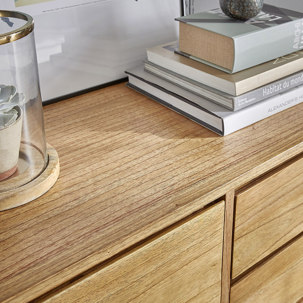 Berah Getah Tilo commode bois 180 cm naturelle