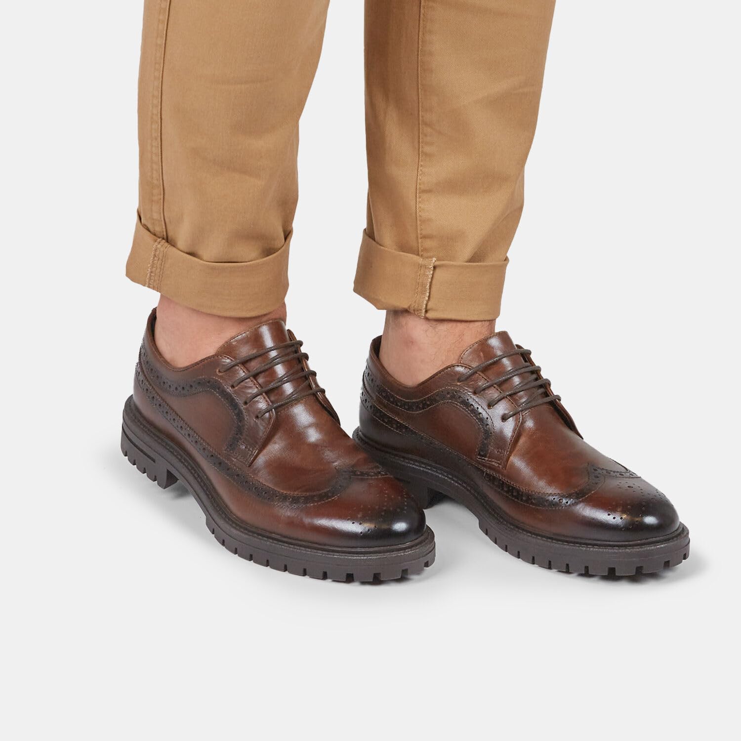 Bata Brogues chaussures à lacets cuir homme confort
