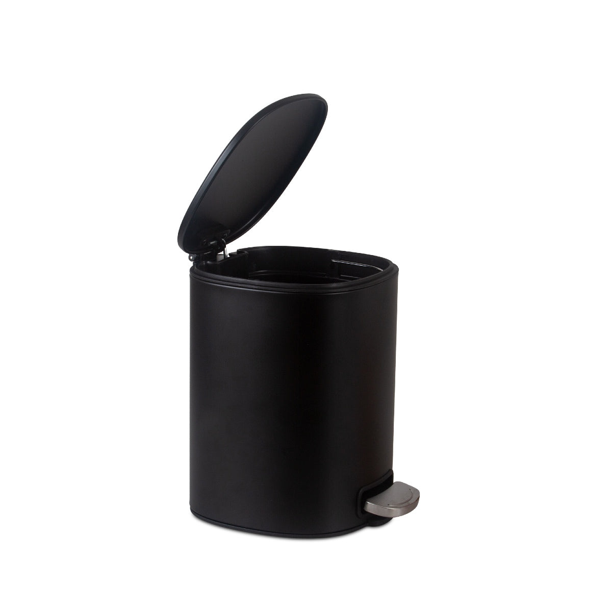 Andrea House Baño poubelle pédale métal noir 5L