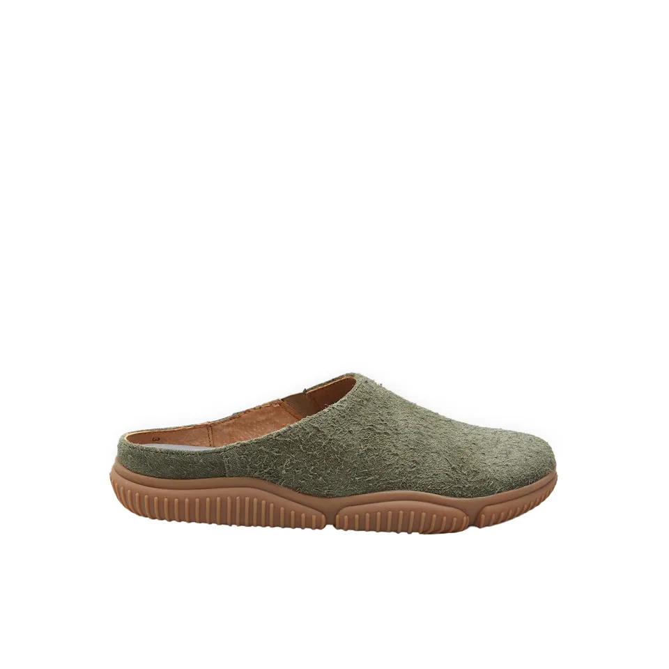 Bata Sandales Mules femme daim Barefoot Verde plates