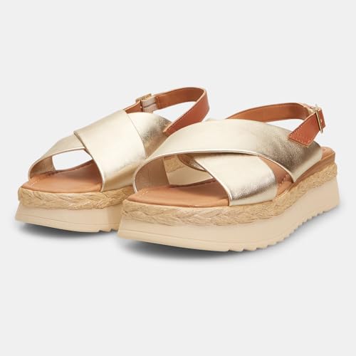 Bata Sandales Femme cuir bandes croisées plateforme