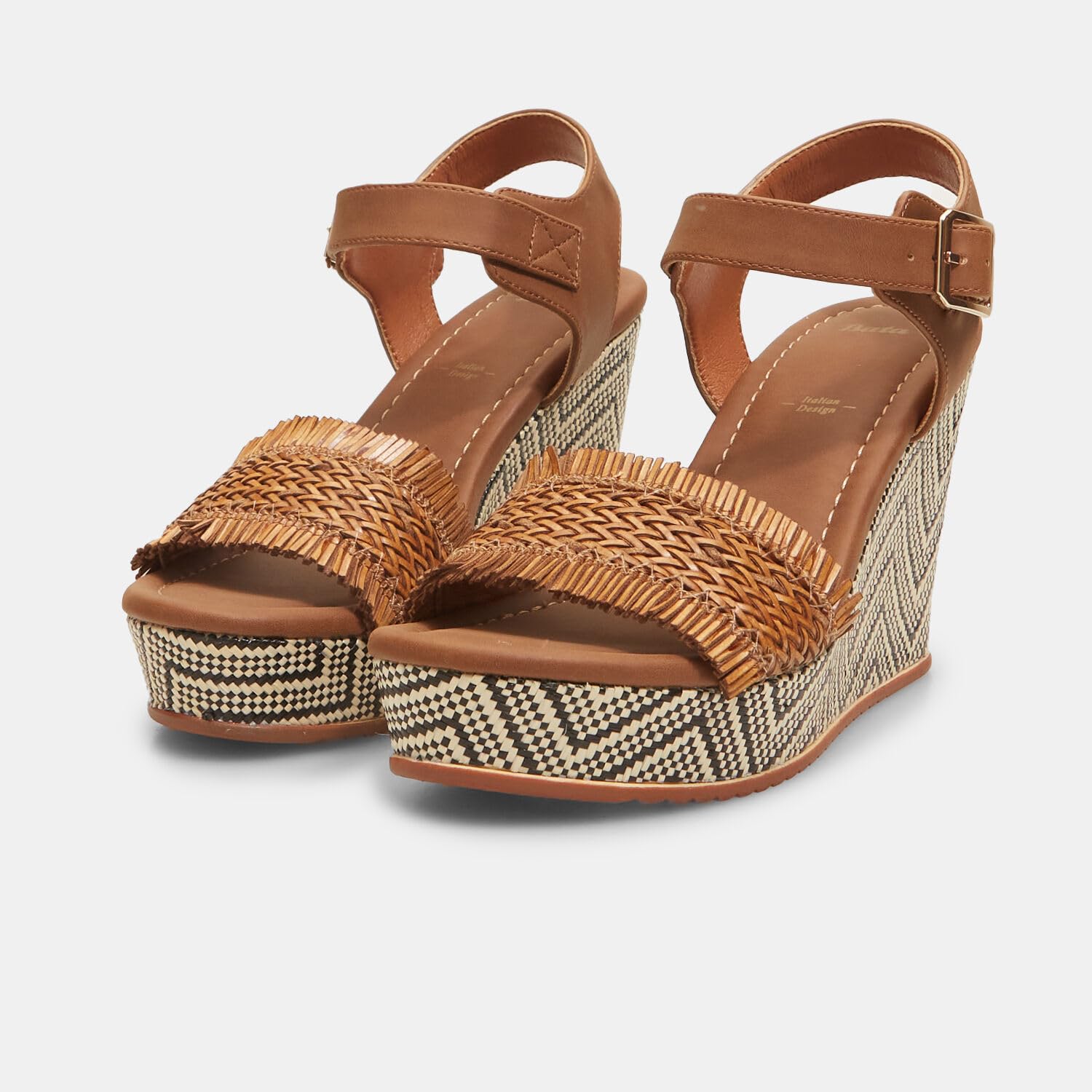 Bata Sandales Femme Compensée Cuir Tressé Été Confort