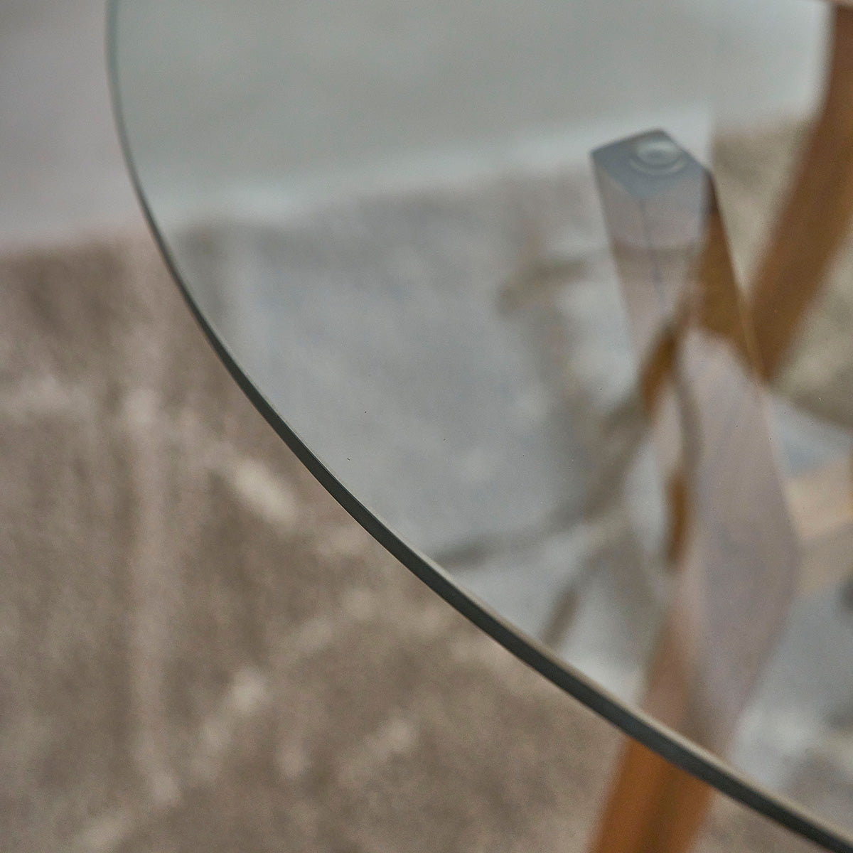 Berah Getah TRISTAN table ronde teck 4 personnes