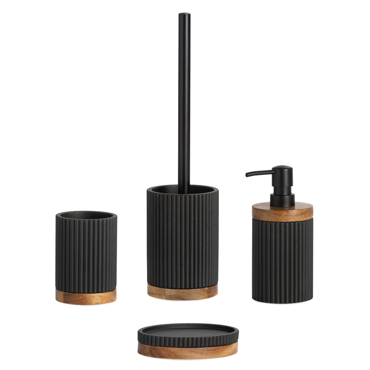 Andrea House brosse WC noire bois résine