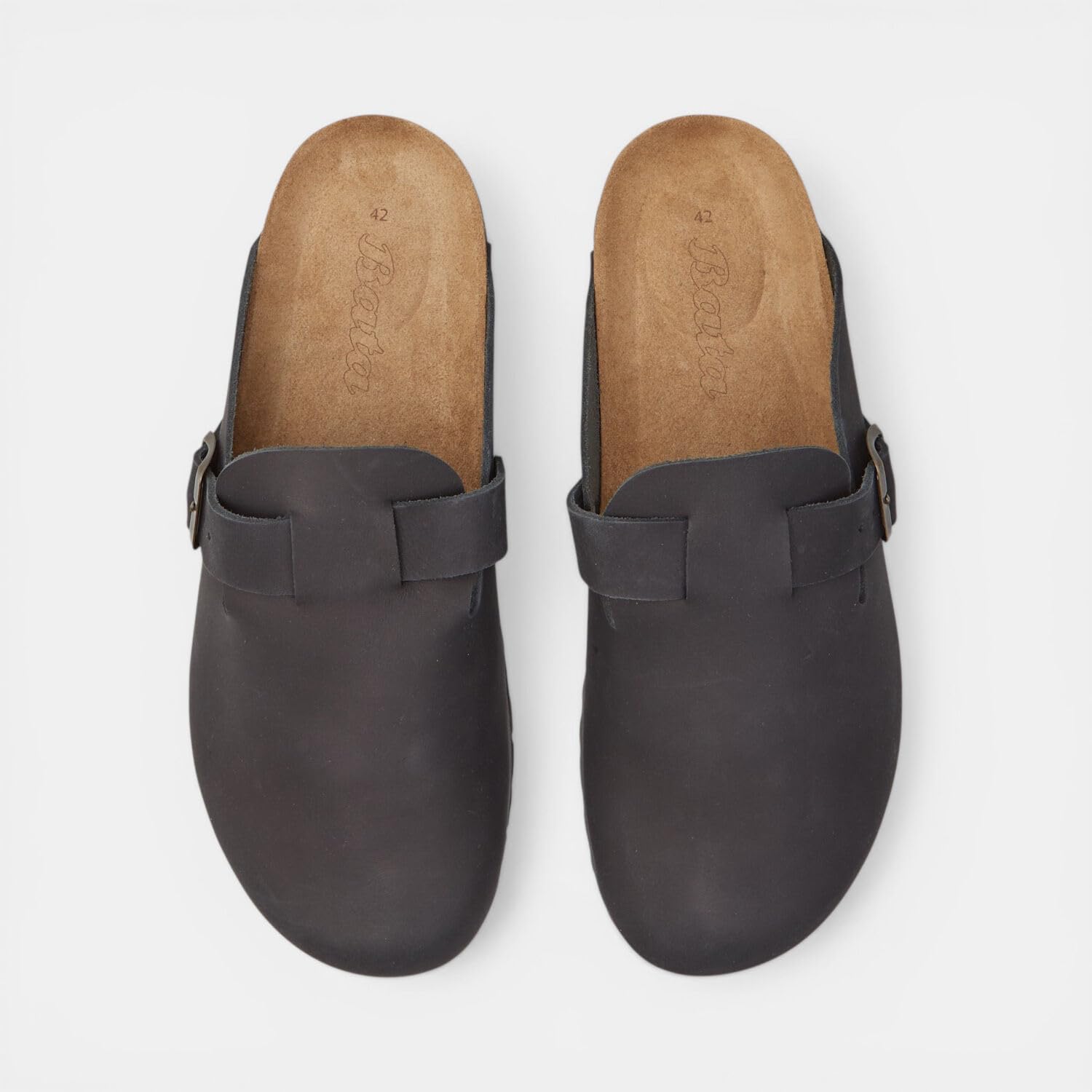Bata mules nubuck homme boucle métal confort