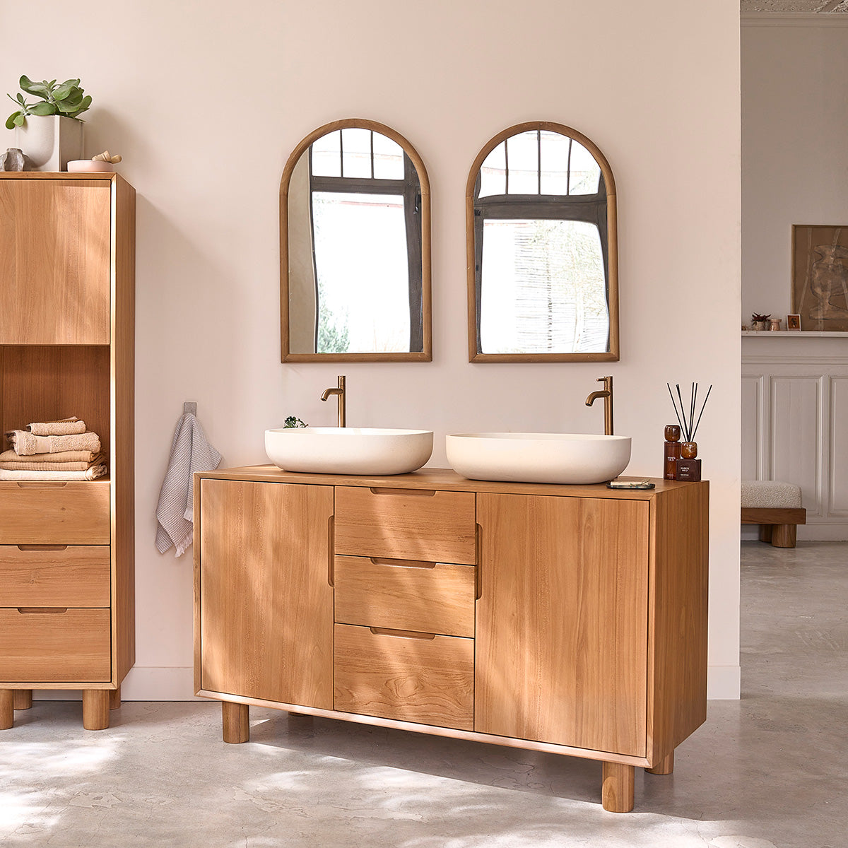 Berah Getah Gustave meuble salle de bain teck 140 cm