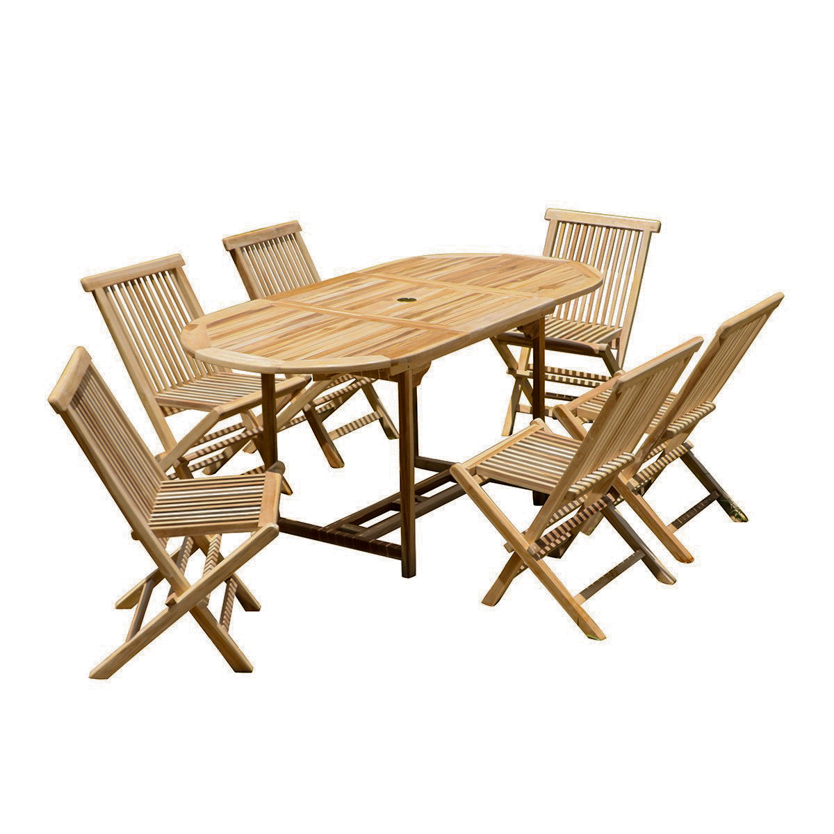 Berah Getah Melbourne salon de jardin teck 6 pers extensible