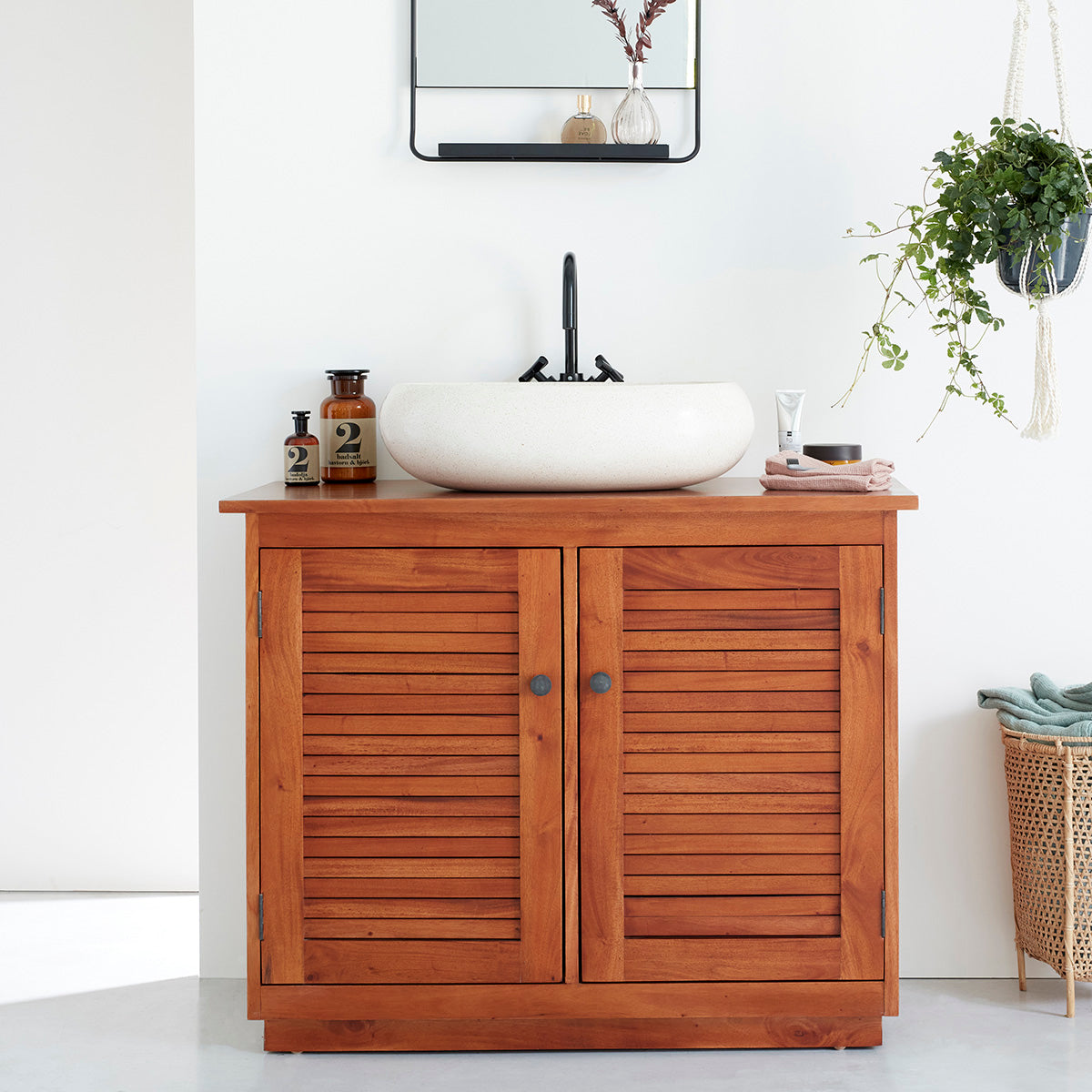 Berah Getah Newport meuble sous-vasque acajou 97 cm