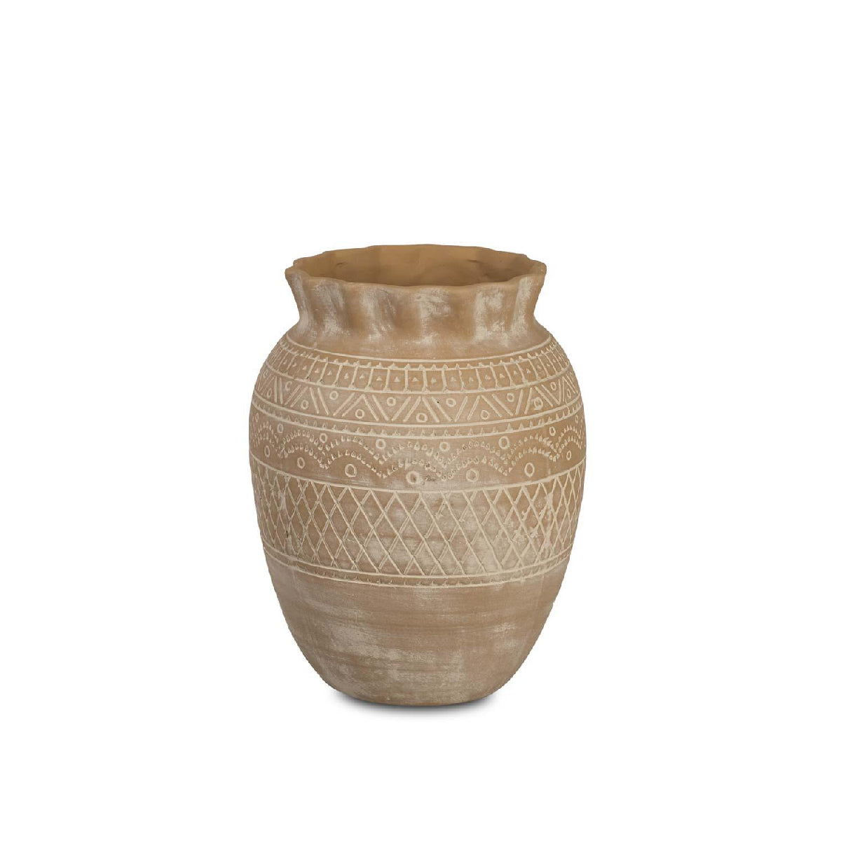 Andrea House Binibeca vase ceramique beige