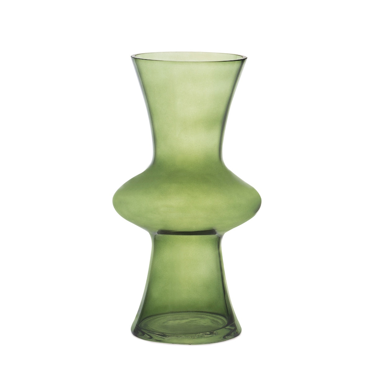Andrea House Décoration vase verre vert 30 cm classique
