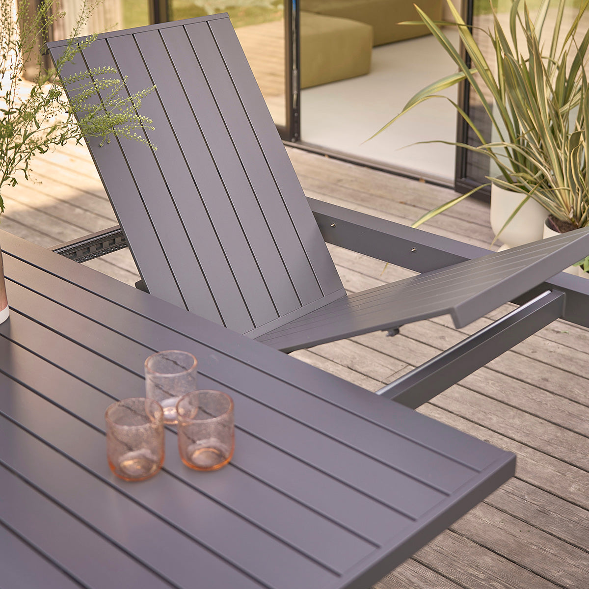 Berah Getah LAGON table jardin aluminium extensible 4/8 pers.