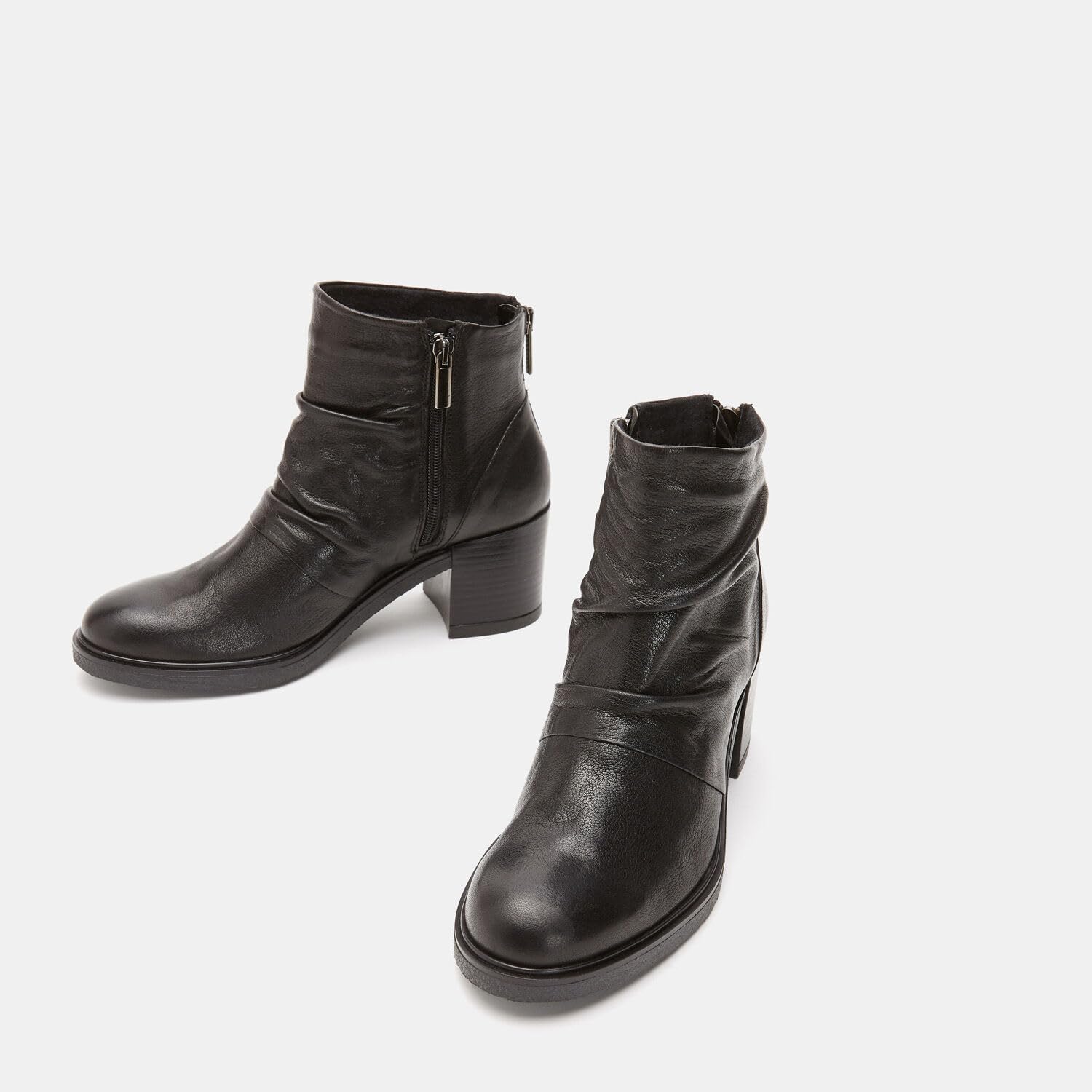 Bata Bottines Cuir à Talon Large Femme Confort