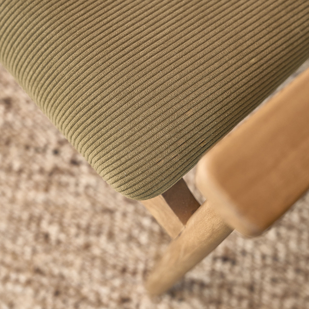 Berah Getah SABI fauteuil teck cannage velours kaki