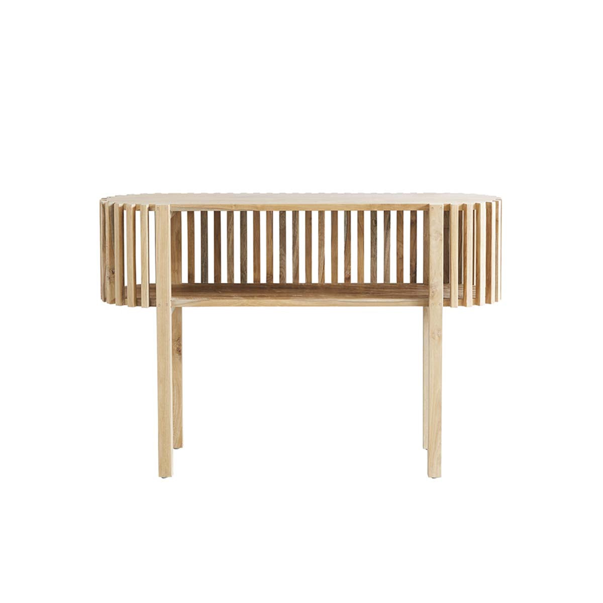 Berah Getah Victoria console teck massif 120 cm lattes