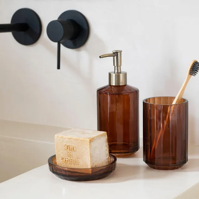 Andrea House Baño gobelet salle de bain verre marron