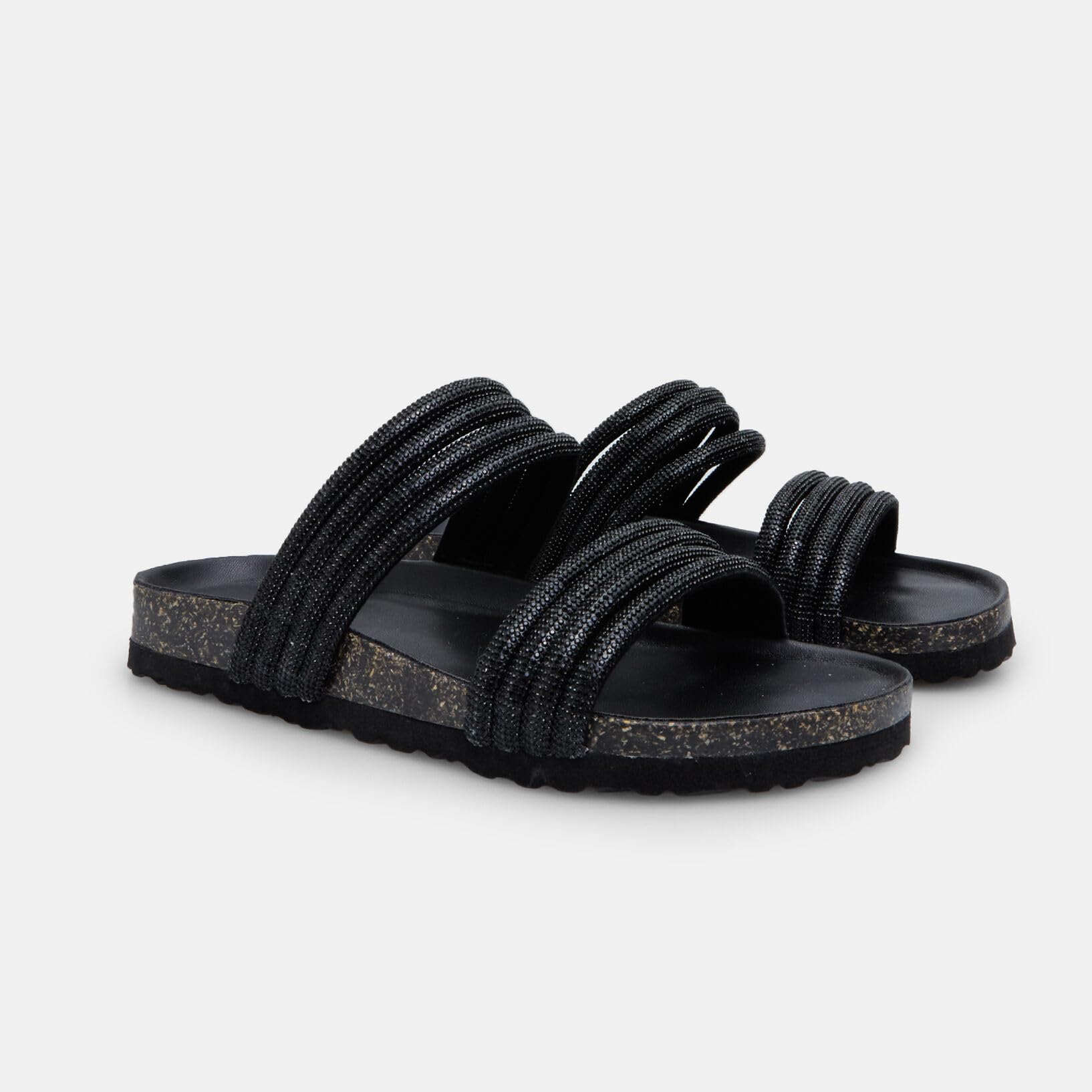 Bata Sandales Mules femme double bande plates
