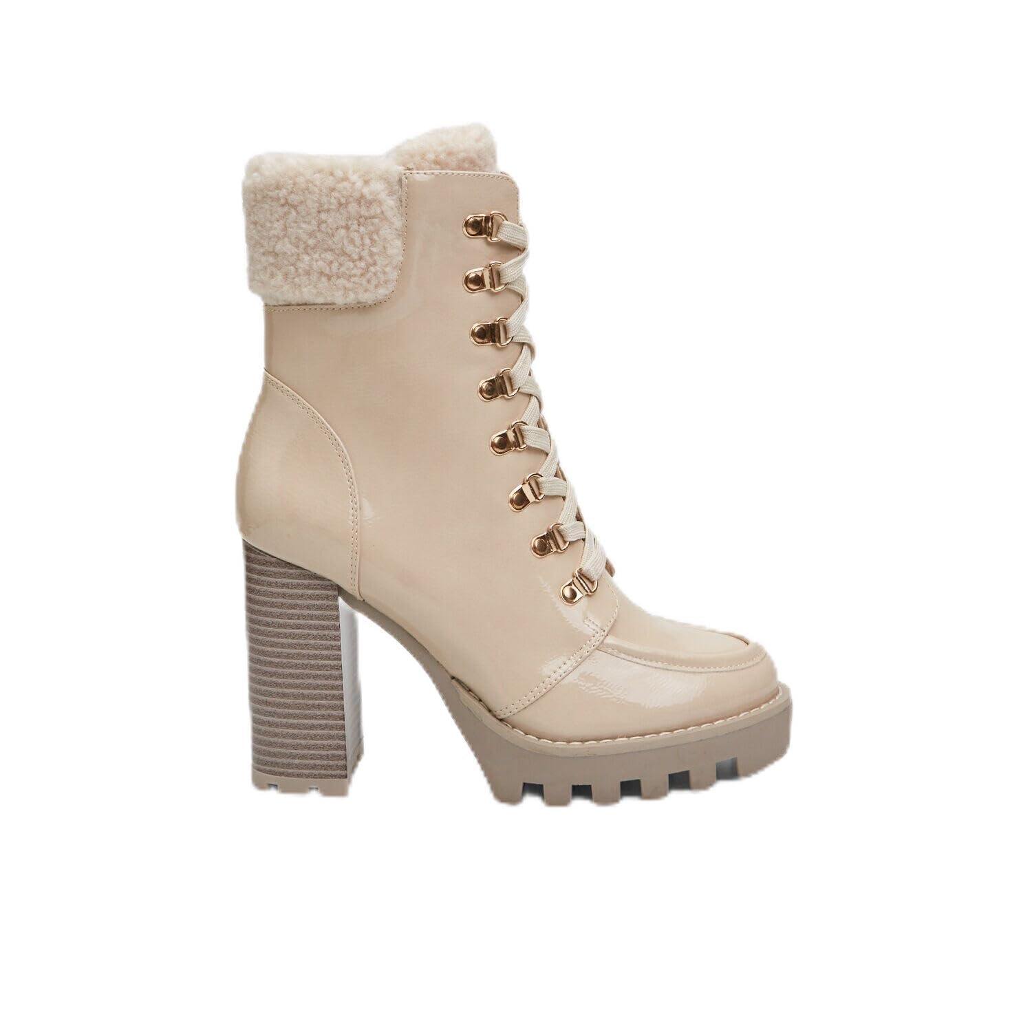 Bata Bottines Femme Talon Haut Teddy à Lacets