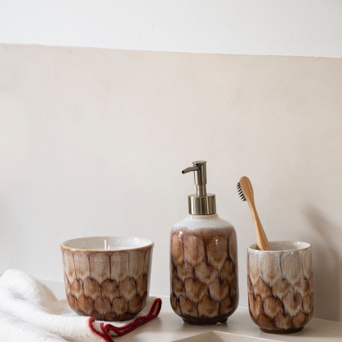 Andrea House Baño gobelet céramique marron