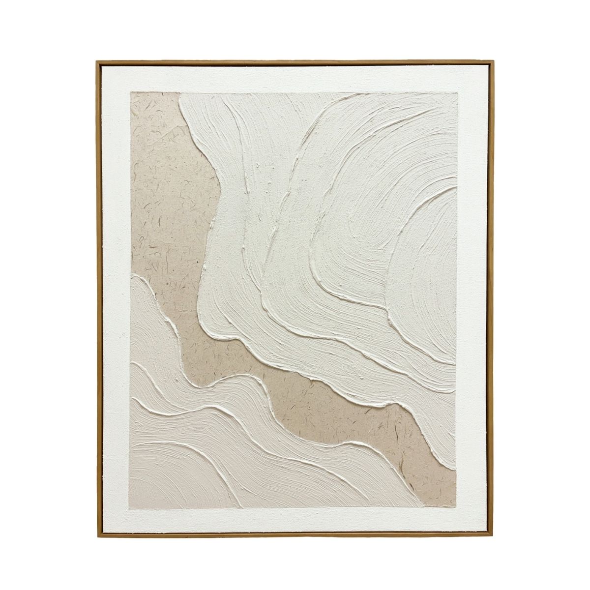 Andrea House Siargao tableau abstrait blanc beige 80x100