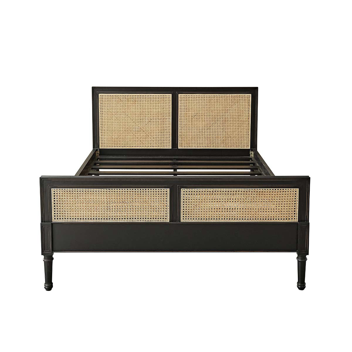 Berah Getah Soho lit cannage acajou 160 cm avec sommier