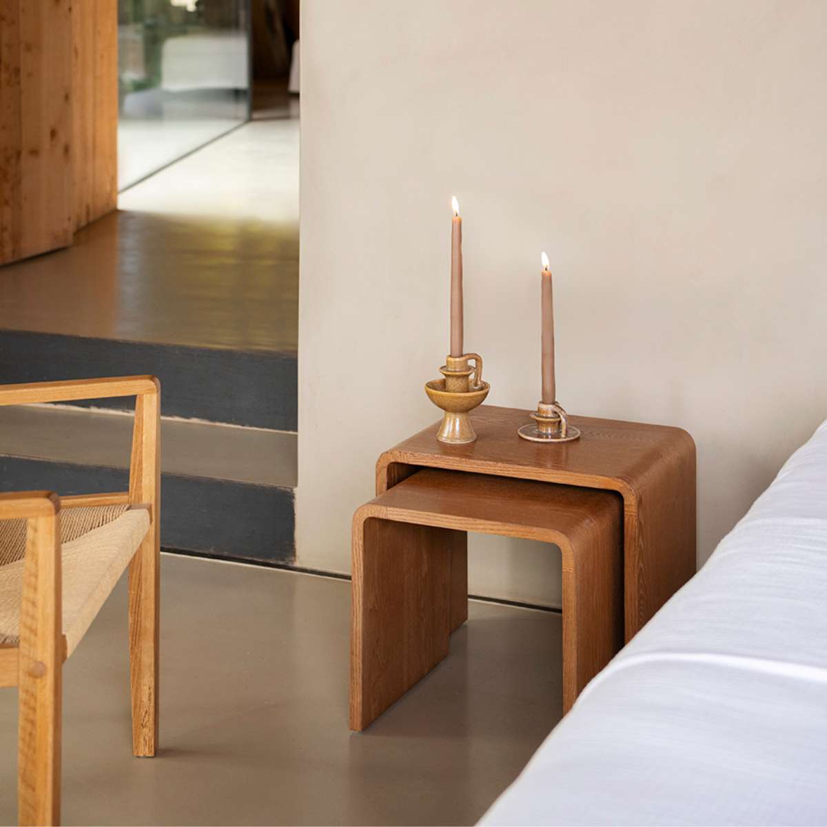 Andrea House Mueble tables gigognes bois foncé