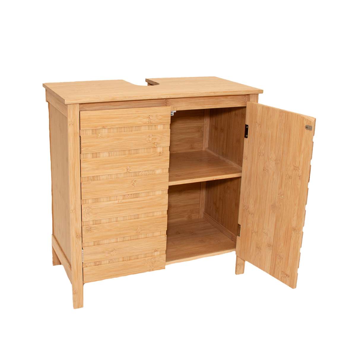Andrea House Baño meuble sous-vasque bambou avec étagère