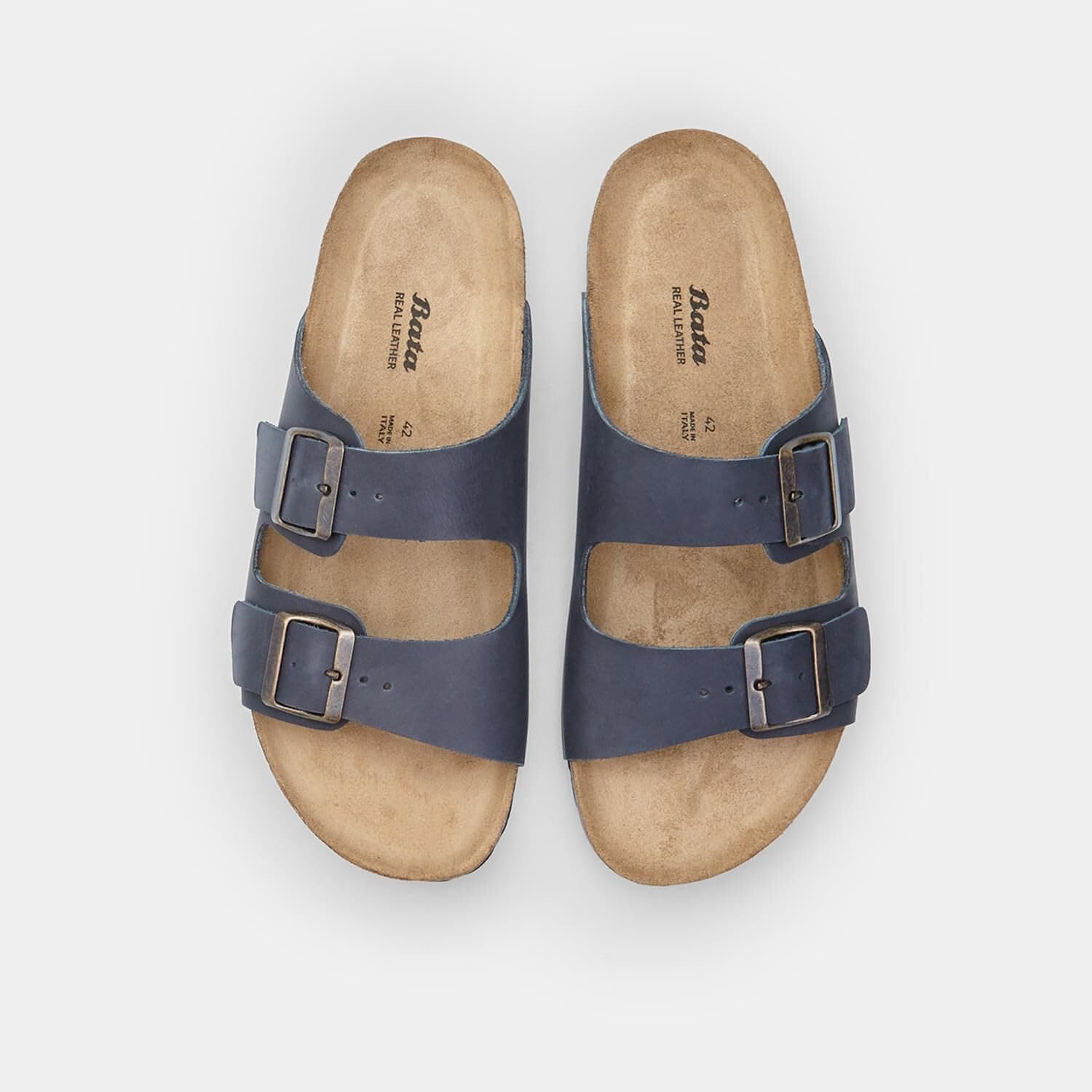 Bata mules homme nubuck marron confort