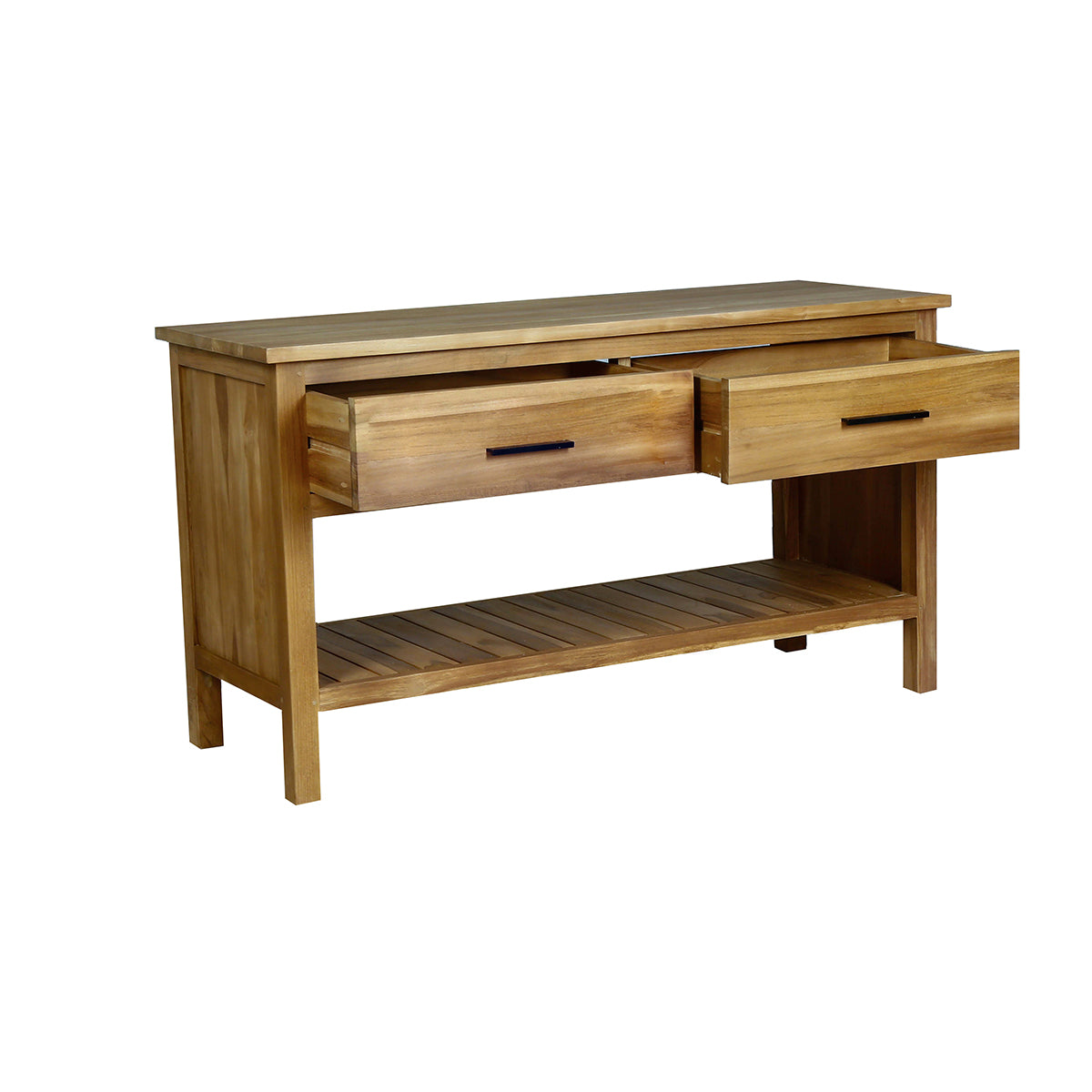 Berah Getah MARLI meuble sous vasque teck 135 cm 2 tiroirs