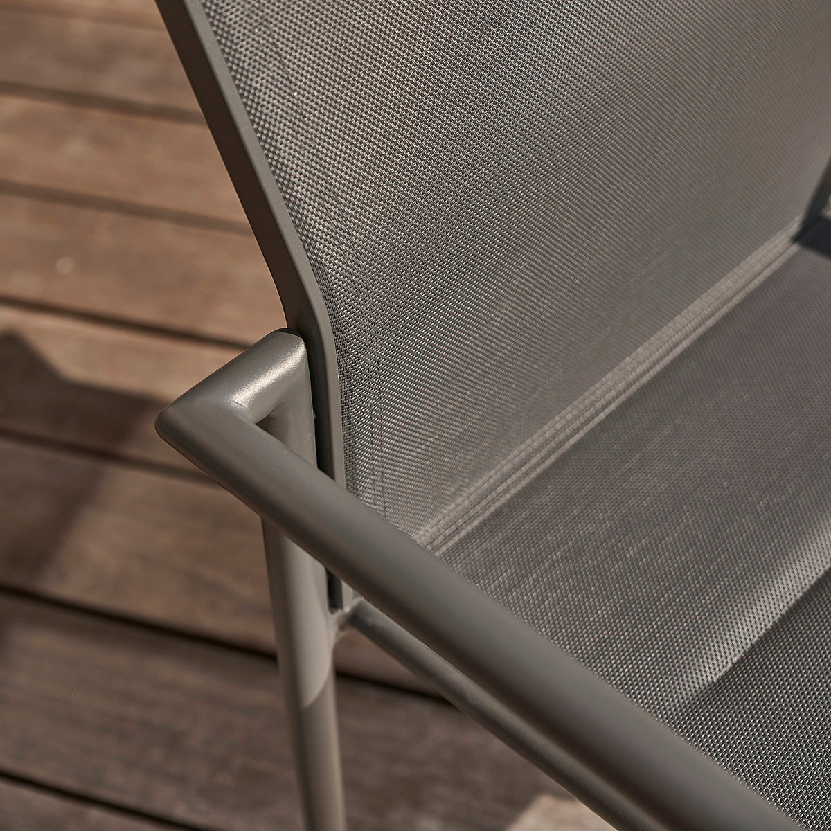 Berah Getah LAGON fauteuil jardin gris lot de 2