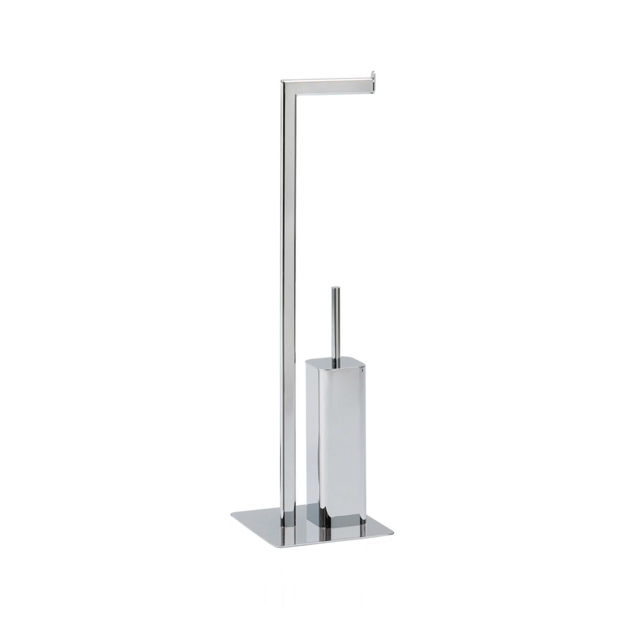 Andrea House Porte-rouleau WC avec brosse métal classique