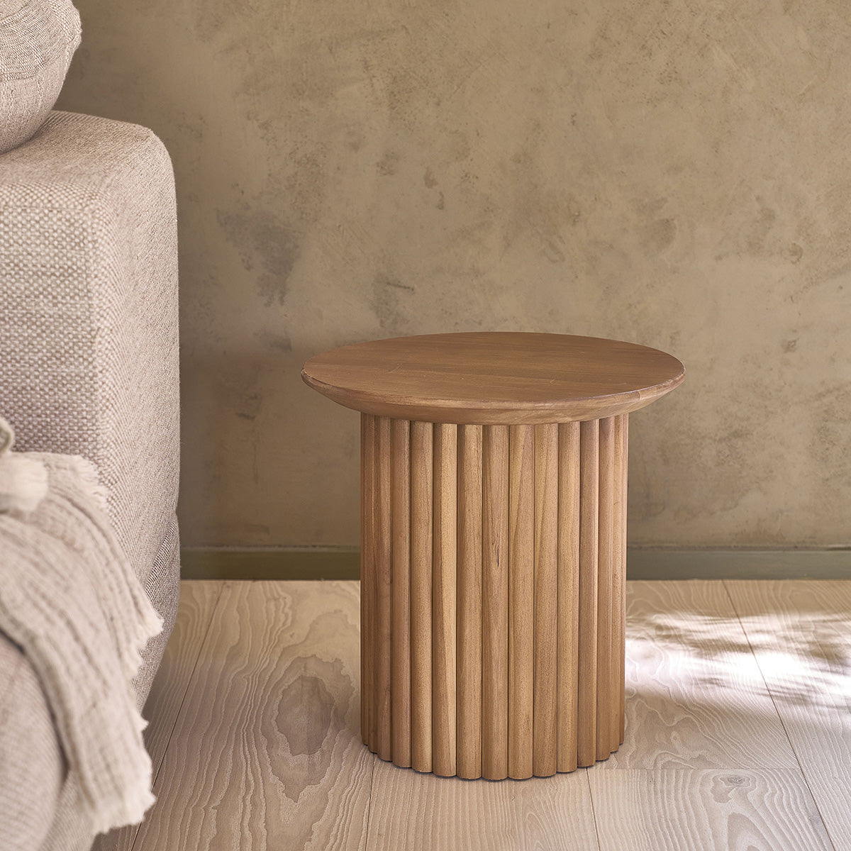 Berah Getah Coline table d’appoint teck ronde 40 cm