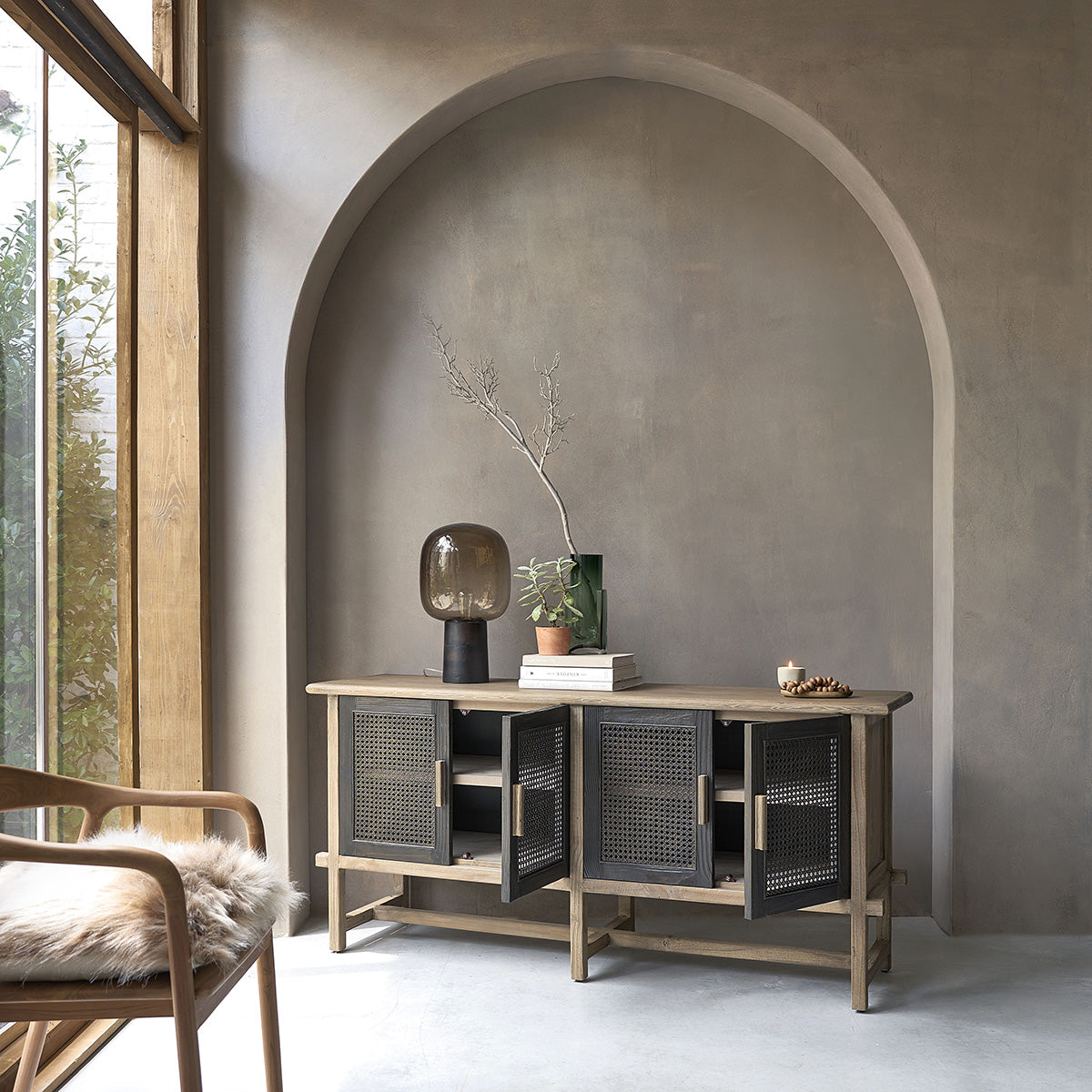Berah Getah Junko buffet bois recyclé 173 cm 4 portes