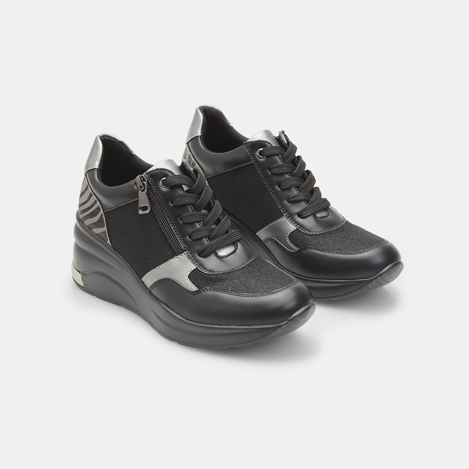 Bata Sneakers Baskets Femme Plateforme Zip Compensée