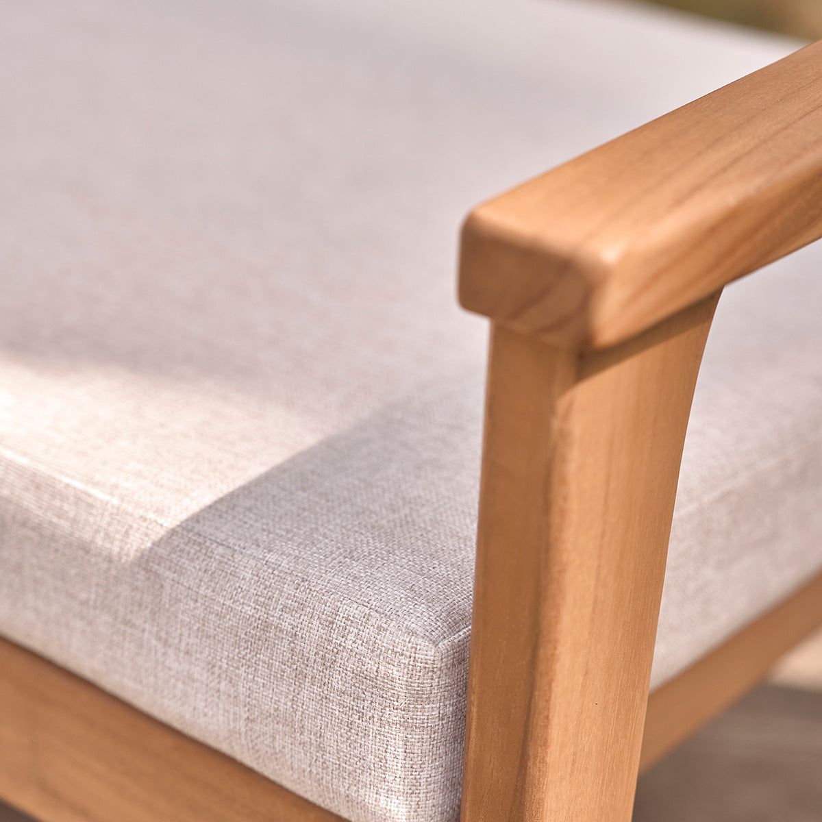 Berah Getah BARI canapé jardin teck 175 cm coussin grège