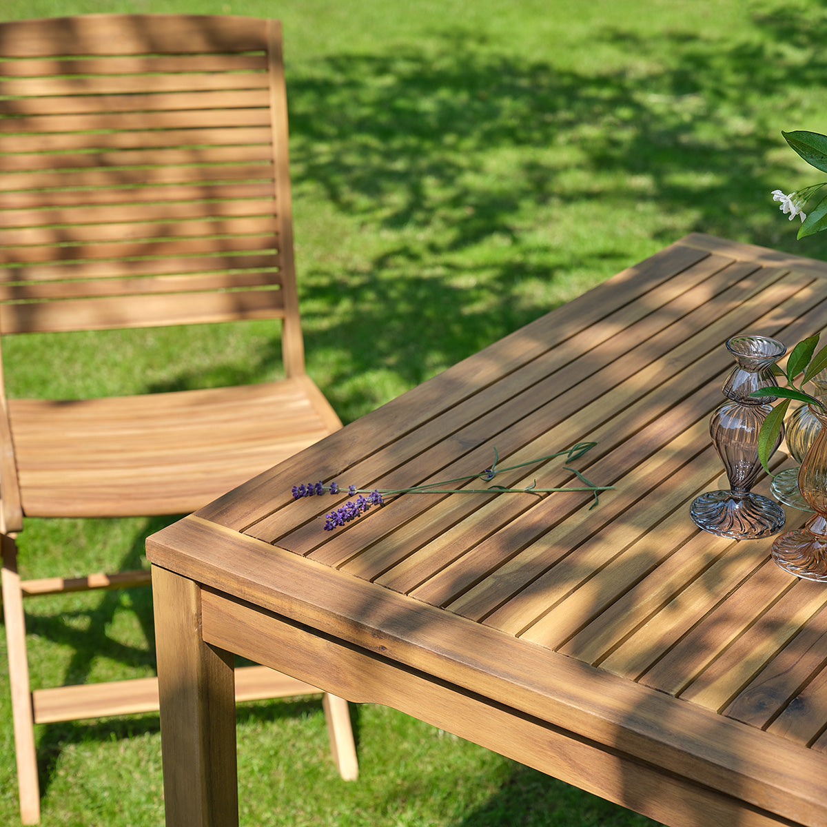 Berah Getah Milos table jardin acacia huilé 150 cm
