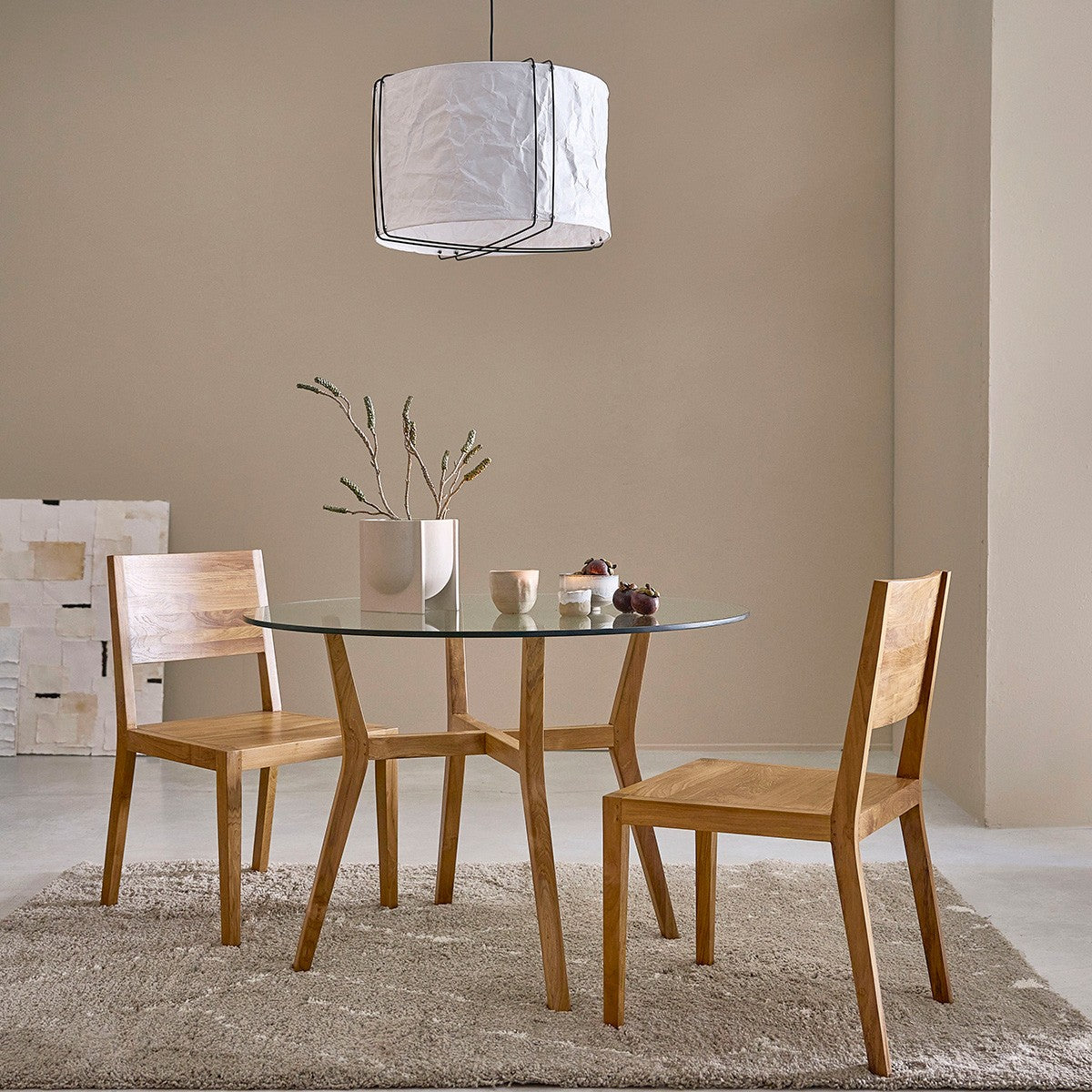 Berah Getah TRISTAN lot 2 chaises teck massif
