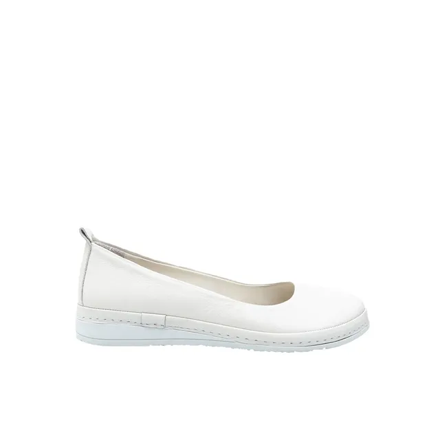 Bata Ballerines Cuir Femme Blanc 36 EU Confort Plat
