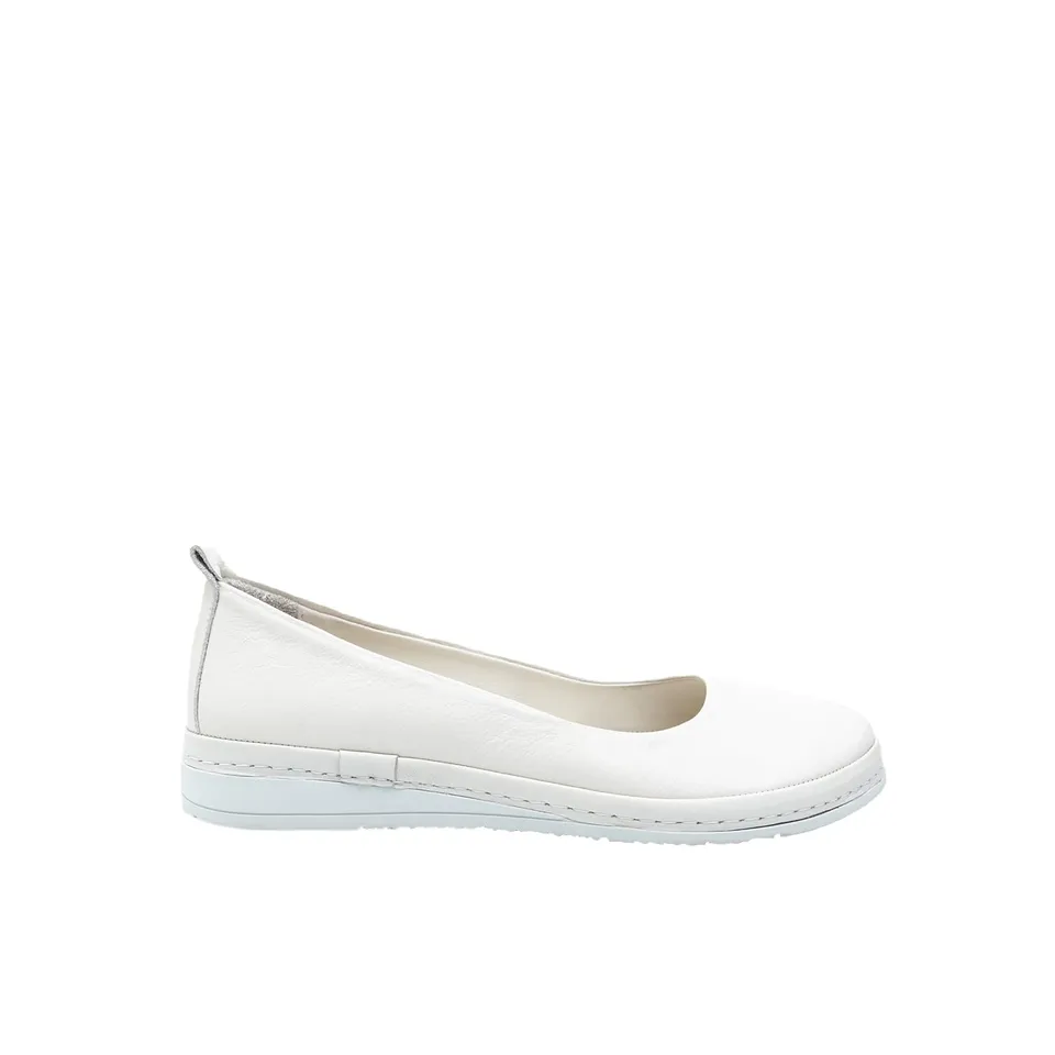 Bata Ballerines Cuir Femme Blanc 36 EU Confort Plat