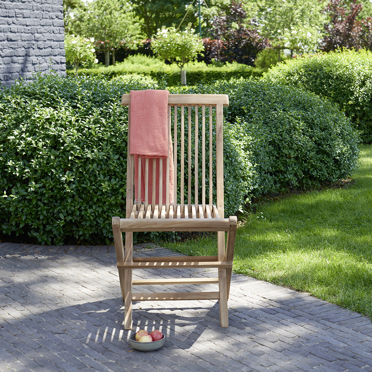 Berah Getah MIDLAND chaise jardin teck massif pliante