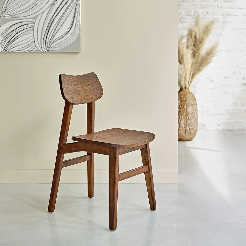 Berah Getah MILO chaise bois noyer massif