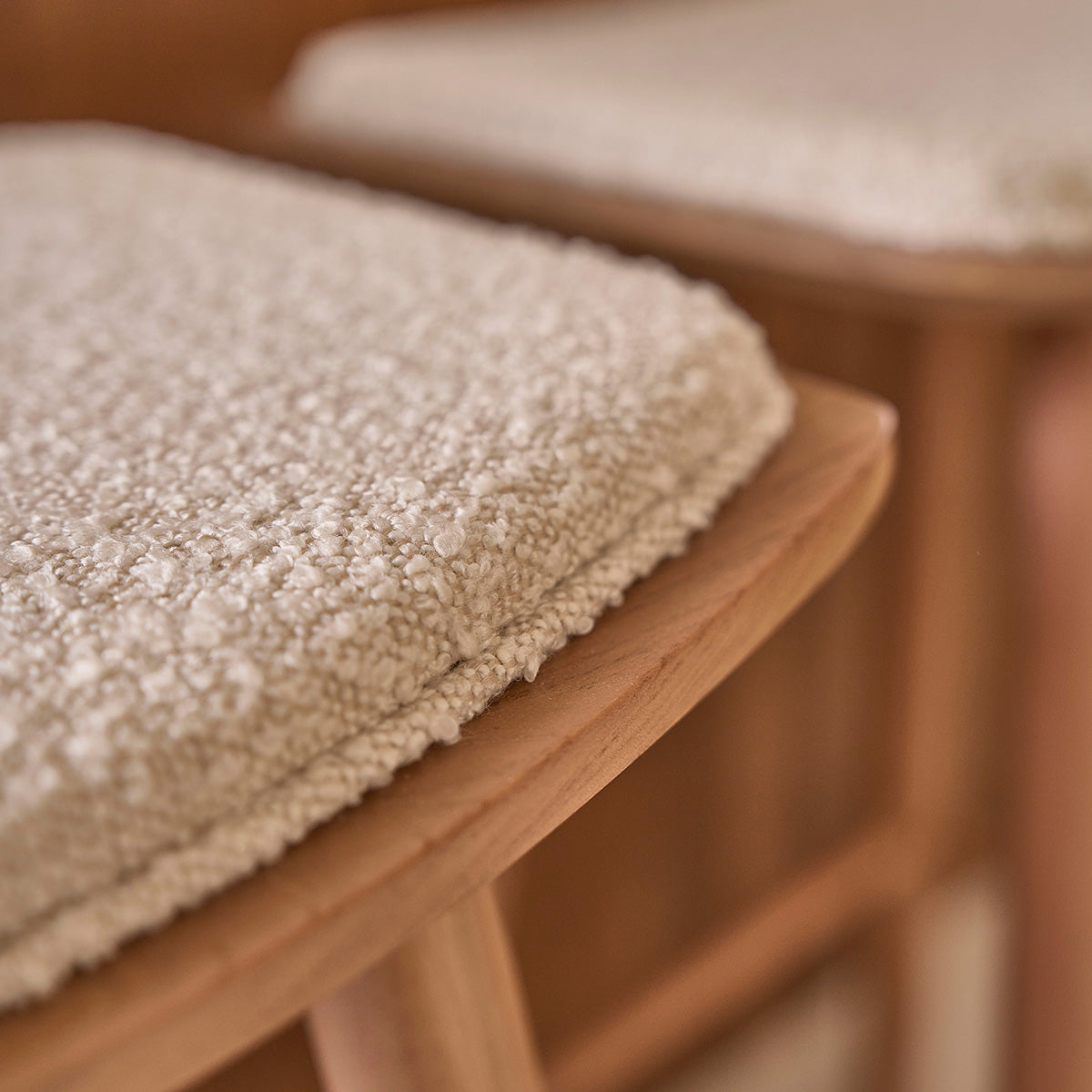Berah Getah Ambre tabouret bar teck bouclette 65cm lot 2